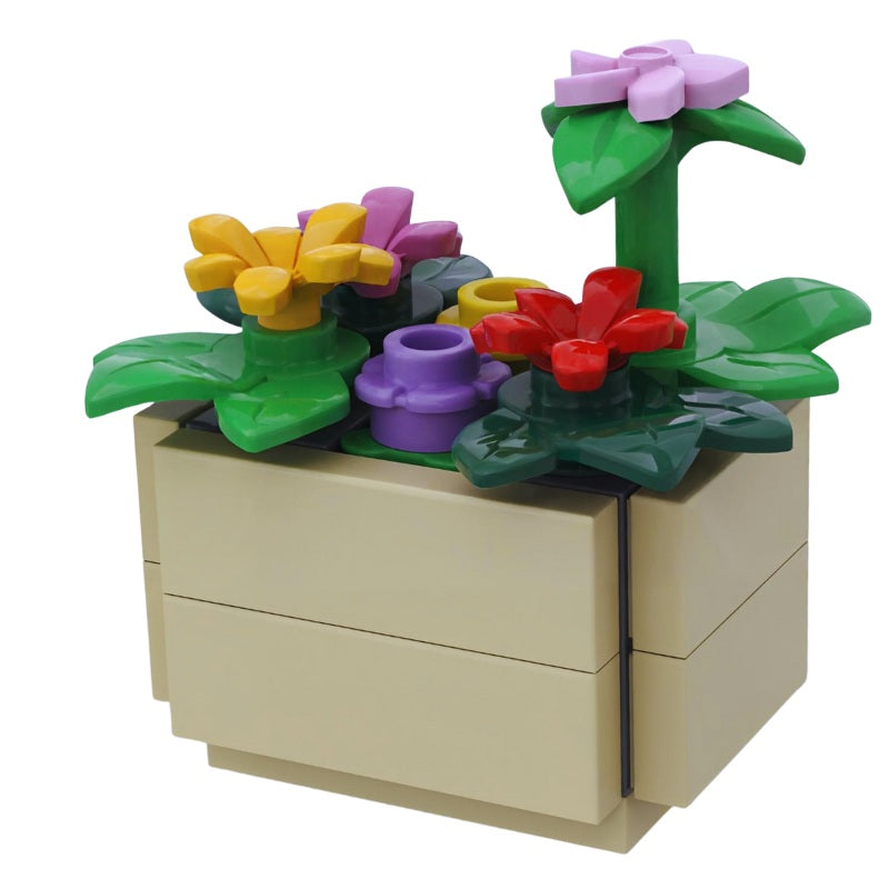 Kleiner Pflanzkasten mit Blumen – individueller Bau mit LEGO® Steinen –  Brickis LEGO