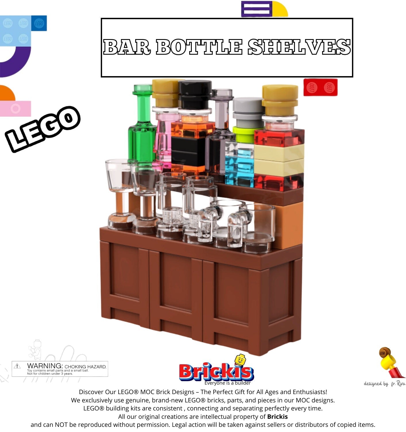 LEGO® MOC Bar Display – Bottle Shelves