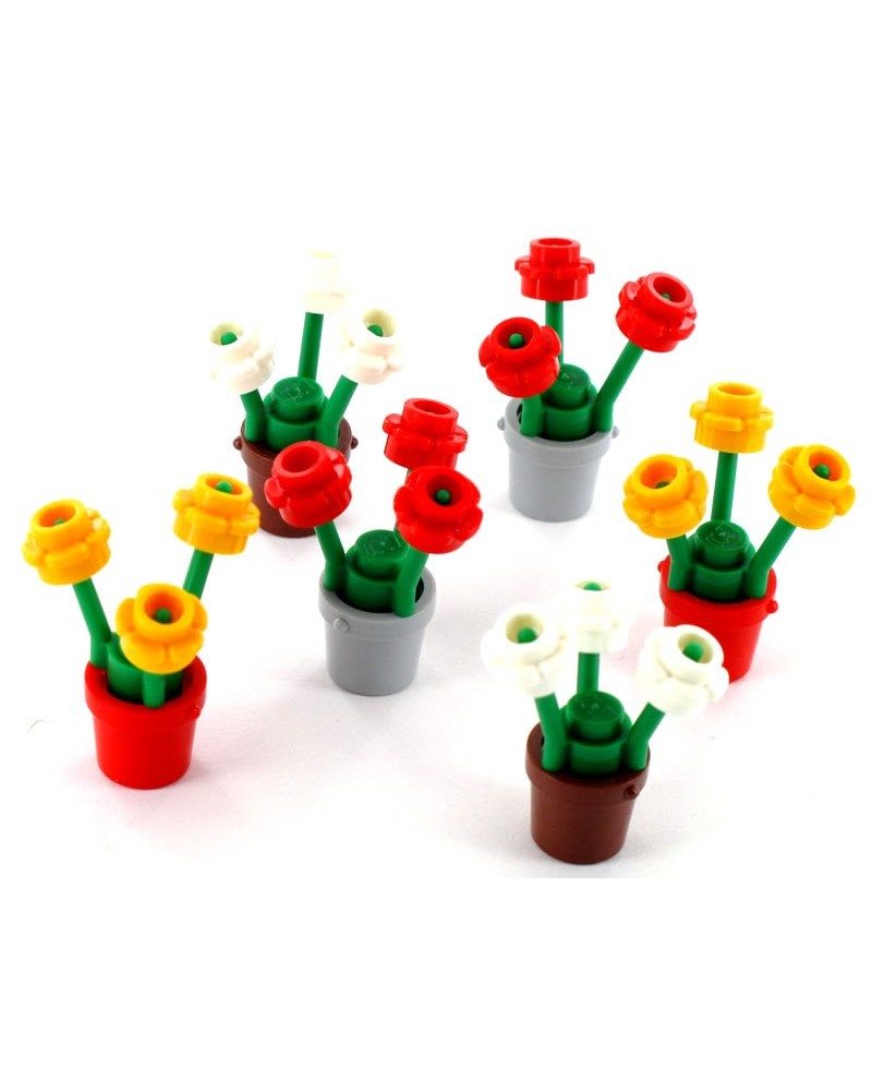 6x pot de fleur LEGO® avec fleurs