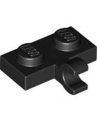 LEGO® schwarze Platte, modifiziert 1 x 2 mit Clip an der Seite 11476