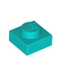 LEGO® plaat donker turquoise 1x1 3024