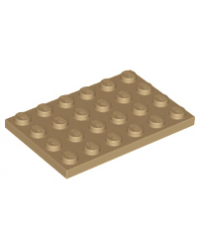 LEGO® plate beige foncé 4x6 3032