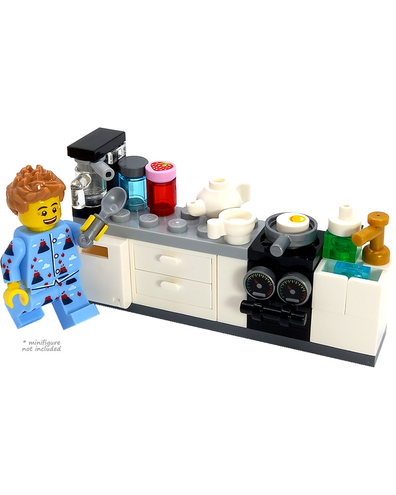 LEGO® complete Kitchen with sink oven MOC
