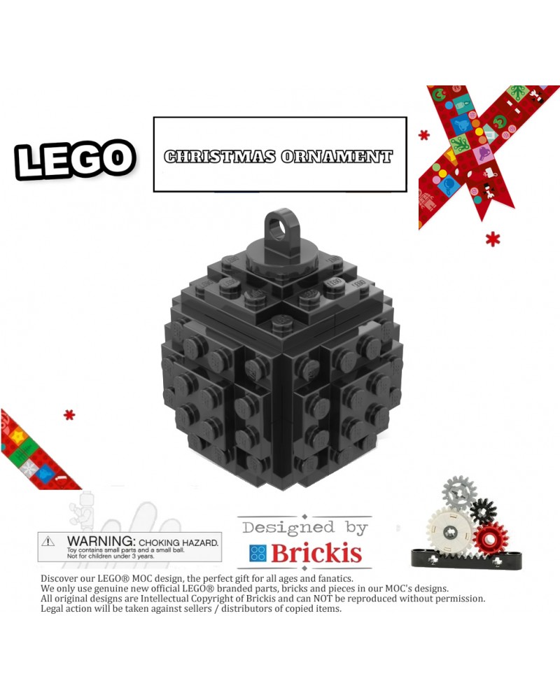 LEGO® Weihnachtskugel | Christbaumkugel Schwarz