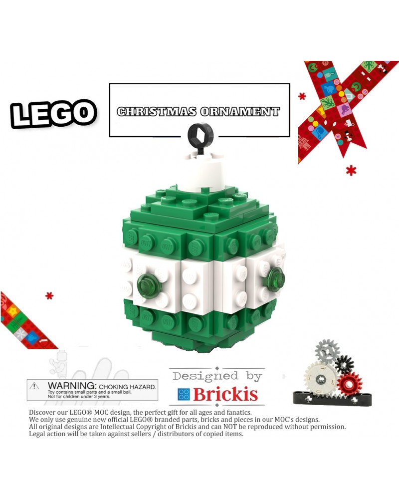 LEGO® Kerstbal voor kerstboom 2 kleuren wit groen