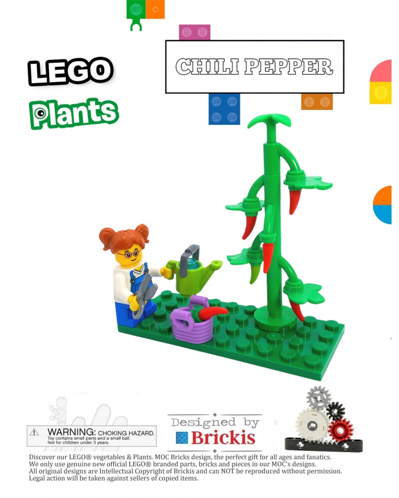 LEGO® MOC Plantas de jardín Tallo de pimiento rojo picante