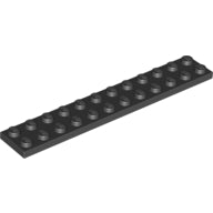 LEGO® Plate 2 x 12 (Black) 2445
