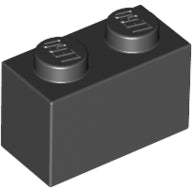LEGO® Brick 1 x 2 (Black) 3004