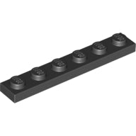 LEGO® Plate 1 x 6 (Black) 3666