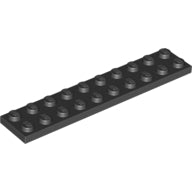 LEGO® Plate 2 x 10 (Black) 3832