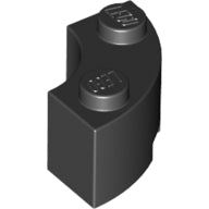 LEGO® Brick Round Corner 2 x 2 Macaroni with Stud Notch and Reinforced Underside [New Style] (Black) 85080