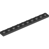 LEGO® Plate 1 x 10 (Black) 4477