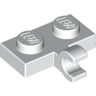 LEGO® Plate Special 1 x 2 with Clip Horizontal on Side (White) 11476