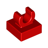 LEGO® Tile Special 1 x 1 with Clip with Rounded Edges (Red) 15712