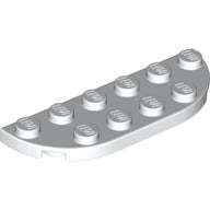 LEGO® Plate Round Corners 2 x 6 Double (White) 18980