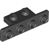 LEGO® Bracket 1 x 2 - 1 x 4 [Rounded Corners at Bottom, Square Corners at Top] (Black) 28802
