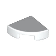 LEGO® Tile Round 1 x 1 Quarter (White) 25269