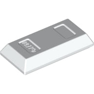 LEGO® Tile Special 1 x 2 with Sloped Walls AKA Money / Gold Bar [Ingot] (White) 99563