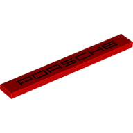 LEGO® Tile 1 x 8 with 'PORSCHE' Print (Red) 4162pr0084