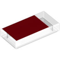 LEGO® Tile 1 x 2 with Red Area print (Trans-Clear) 3069bpr0326