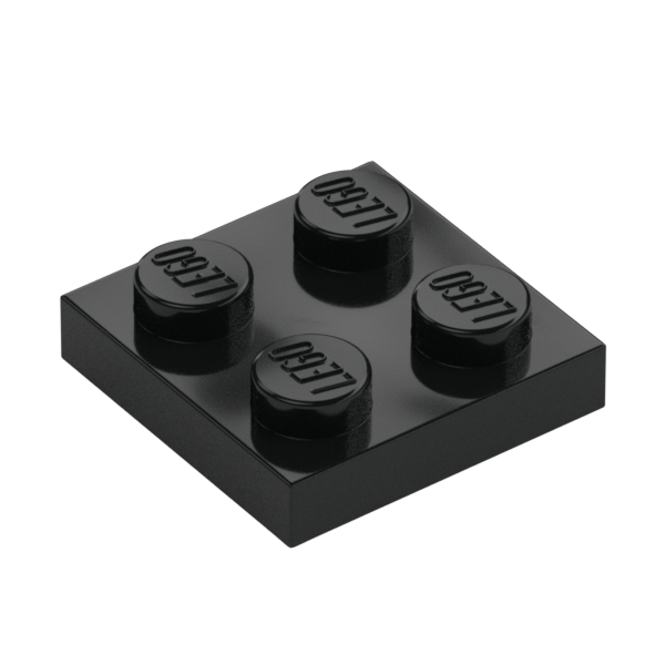 LEGO® Plate 2 x 2 Black 3022