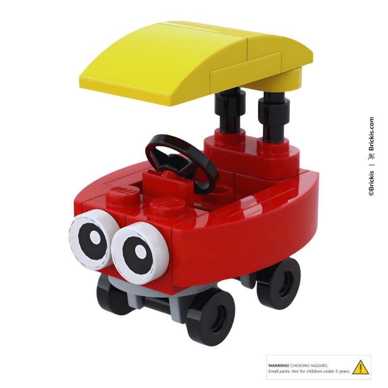LEGO model inspired by Little Tikes Cozy Coupe for minifigure scale play