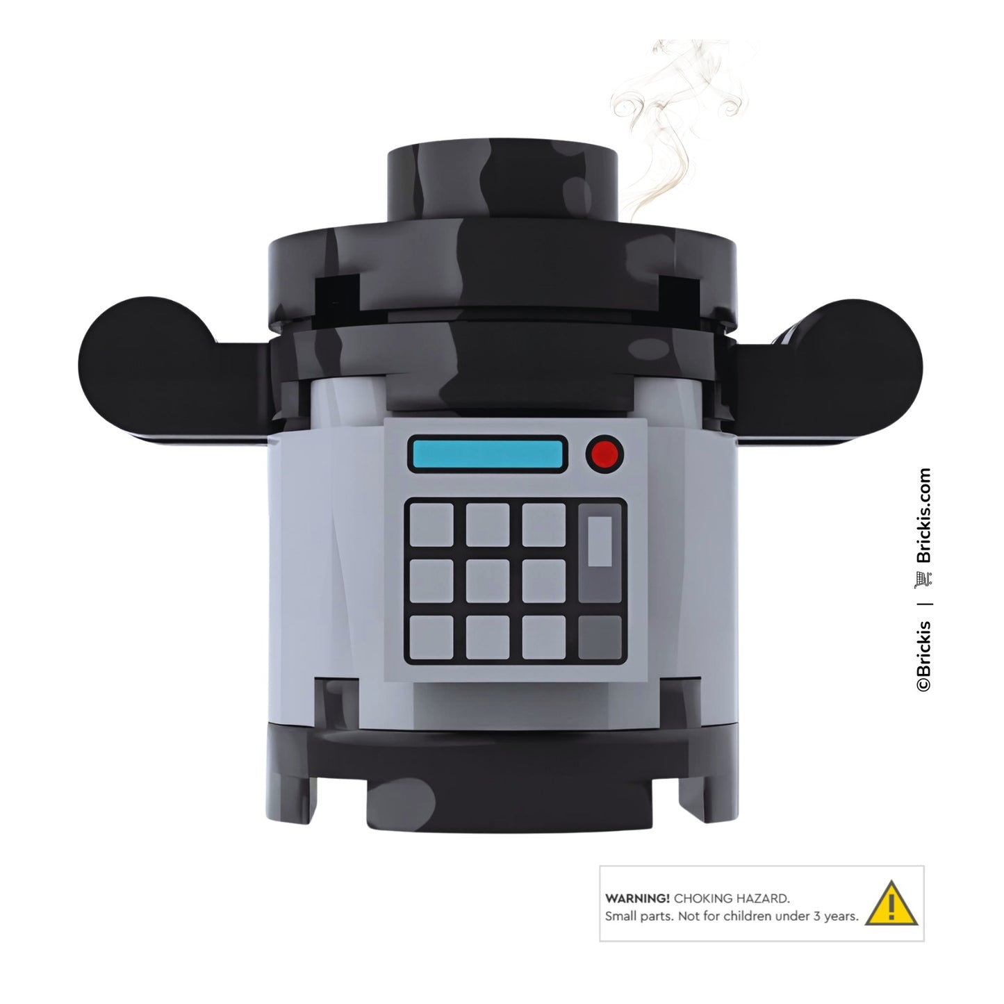 Custom LEGO Smart Multi Cooker in minifigure scale with digital control panel detail.