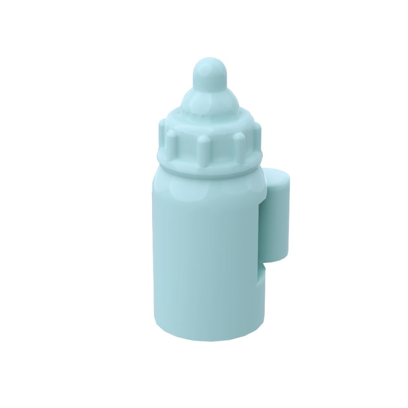 LEGO baby bottle in light aqua mint color with handle, perfect accessory for nursery scenes or minifigure builds Item 18855