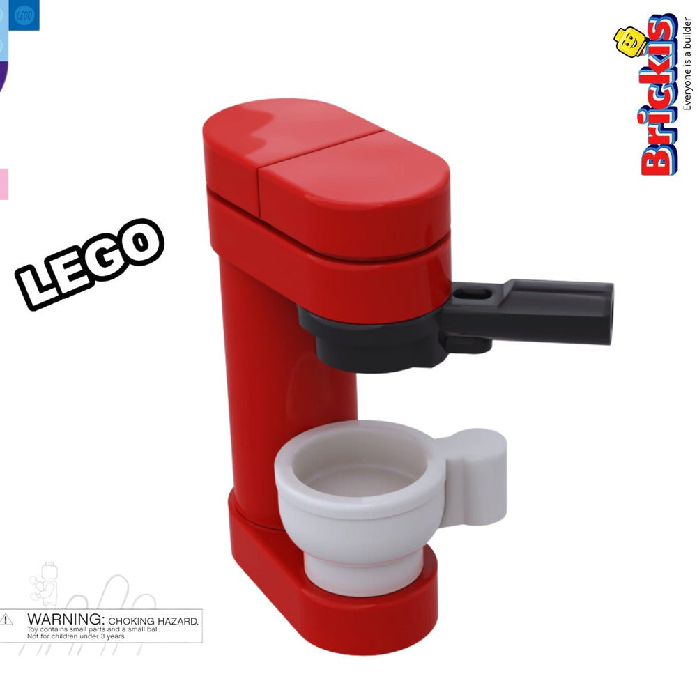 
                  
                    Mini build LEGO espresso machine with realistic portafilter and cup.
                  
                