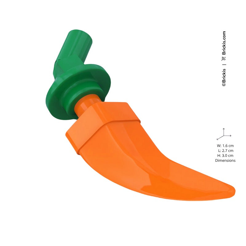 
                  
                    LEGO orange chili pepper variant with smooth curved shape for miniature vegetable gardens
                  
                