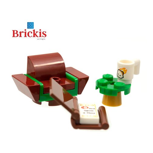 LEGO® Mini MOC sofa book chair coffee mug - Brickis LEGO