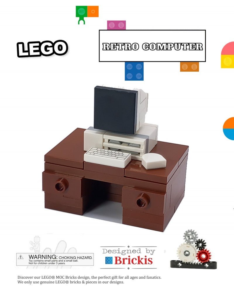 Lego Computer Tile LEGO® MOC Retro computer on desk – Brickis LEGO