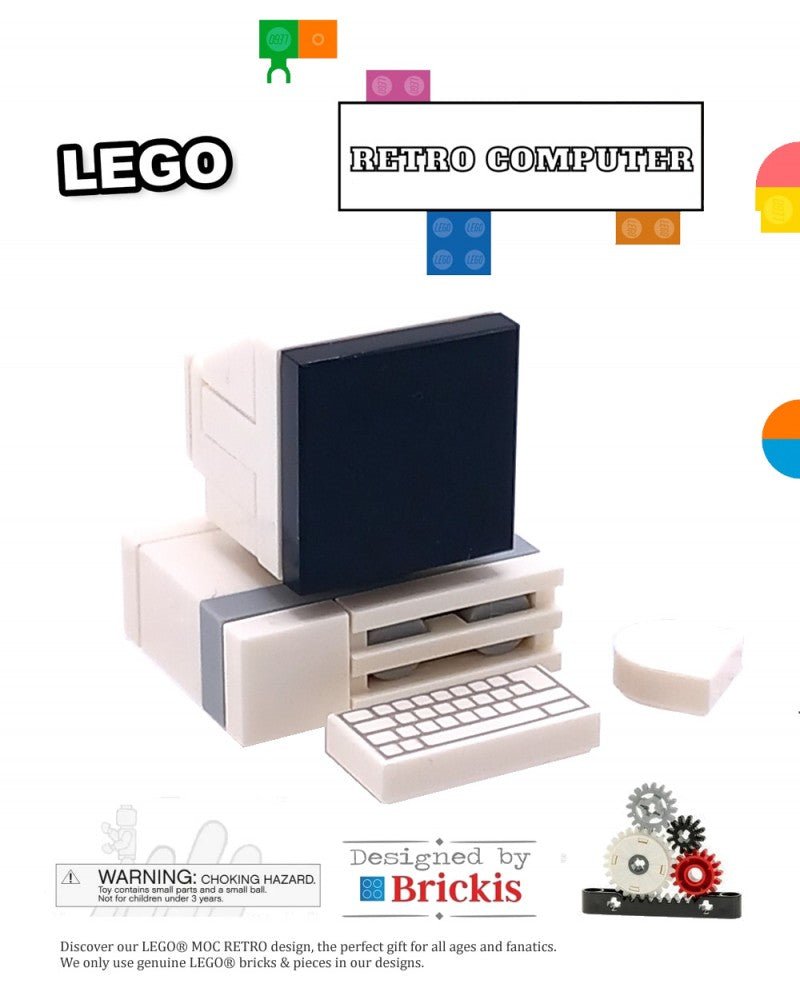 
                  
                    LEGO® MOC Retro computer PC / Apple CRT screen and keyboard - Brickis LEGO
                  
                