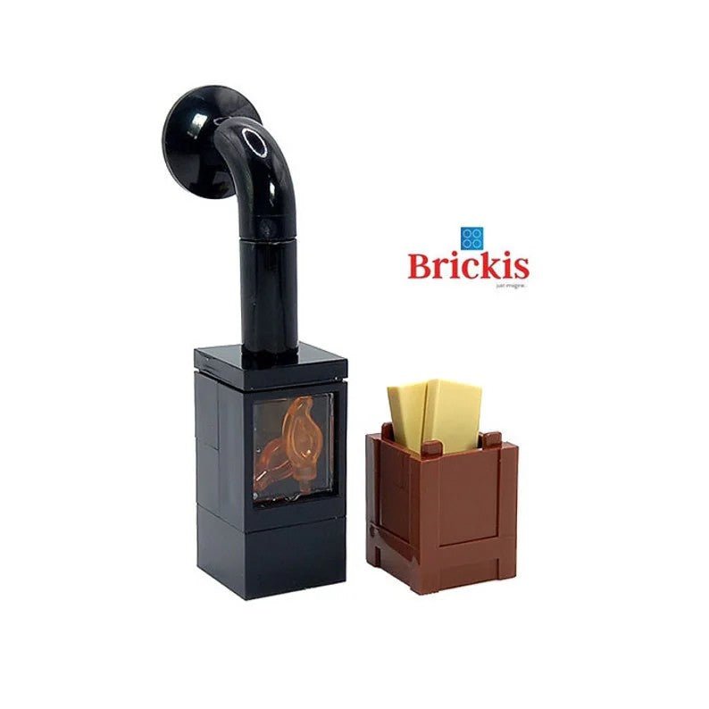 LEGO® MOC stove fireplace wood - Brickis LEGO