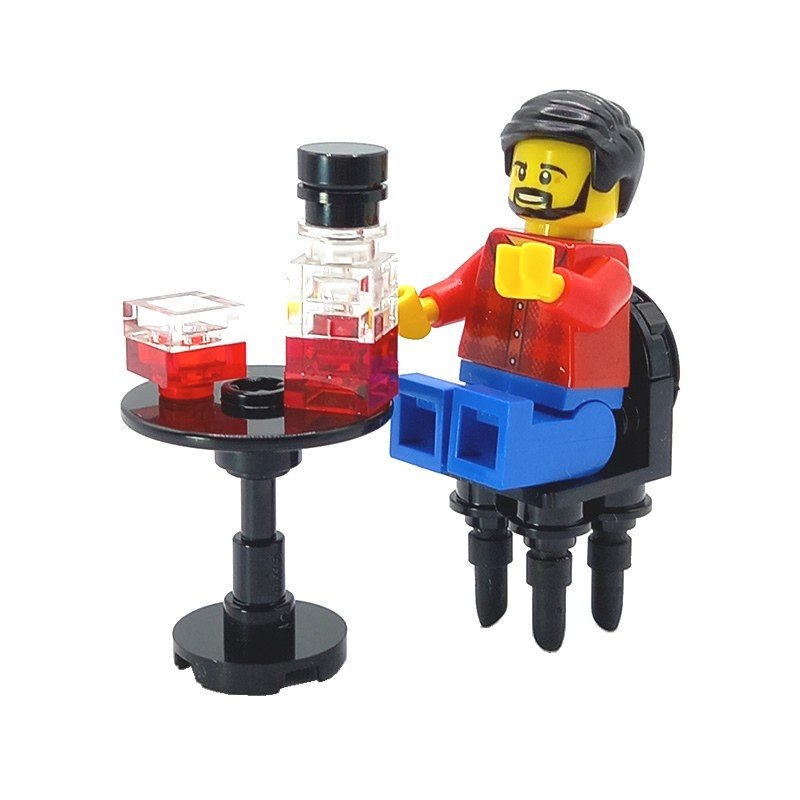LEGO® MOC table with wine + minifigure - Brickis LEGO