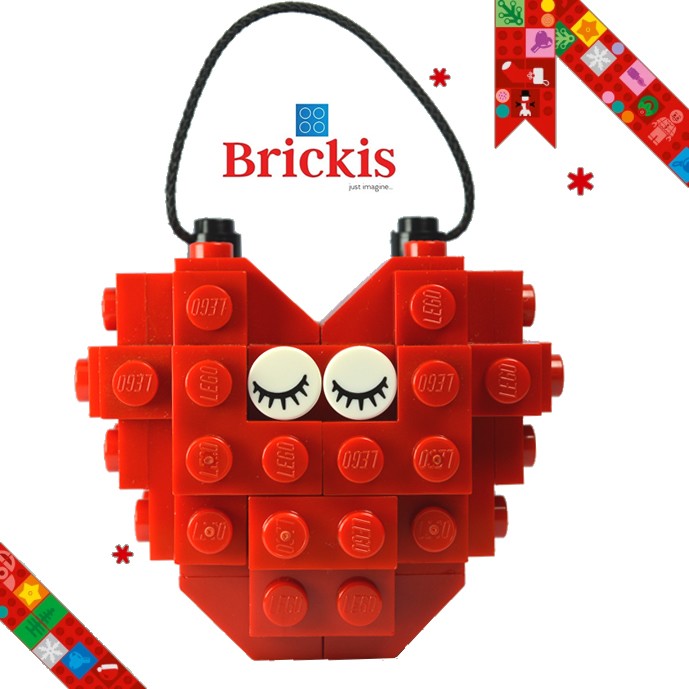 LEGO® ornament hart voor kerst of tafeldecoratie|