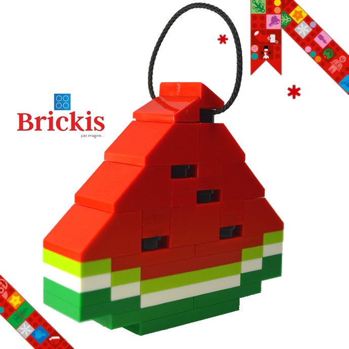 LEGO® ornament watermeloen voor kerst of tafeldecoratie