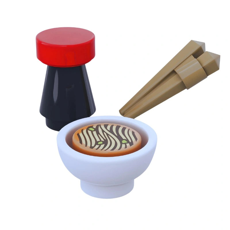 LEGO Ramen Bowl with Chopsticks and Noodles – Asian Cuisine Miniature Build
