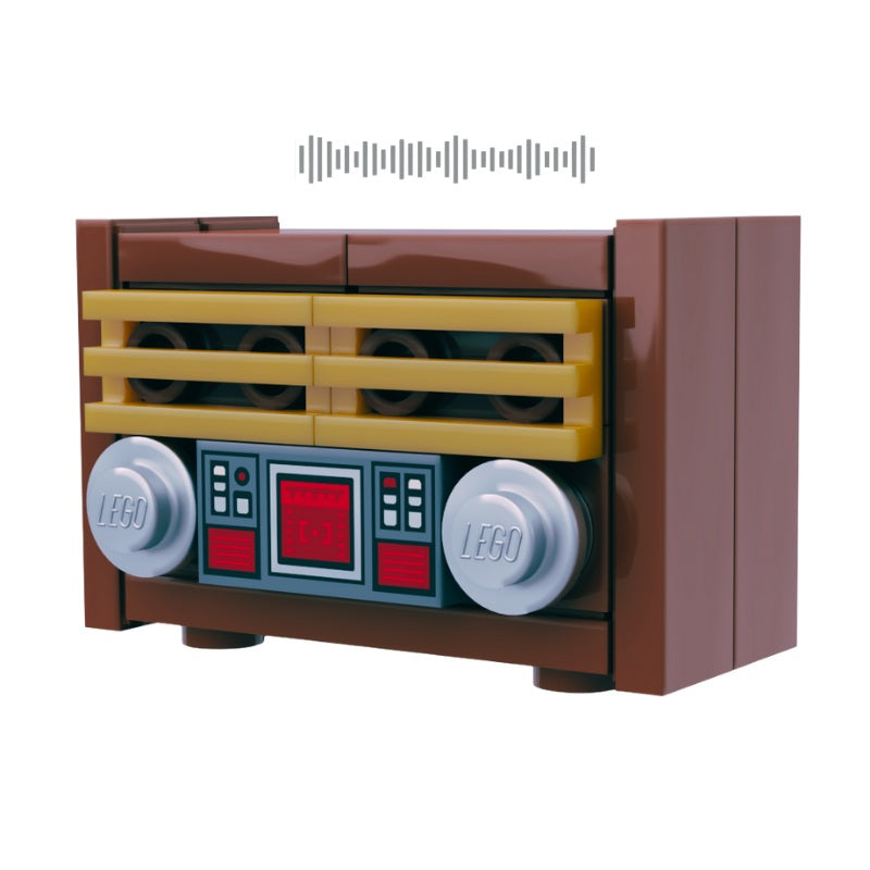 
                  
                    LEGO Classic Radio Small custom build with detailed retro features for minifigure homes.
                  
                