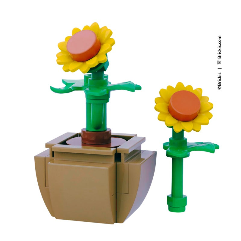 
                  
                    Tiny LEGO botanical sunflower displayed on a shelf, perfect for decorating desks, bookcases, or miniature LEGO gardens
                  
                