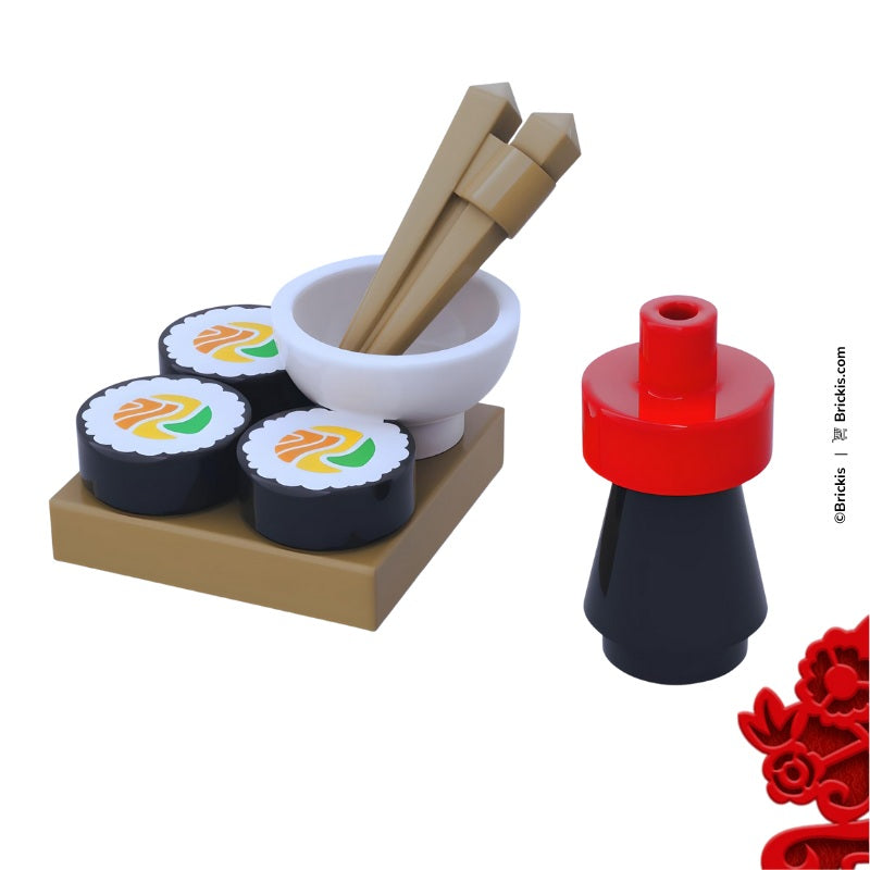 
                  
                    Sushi and chopsticks LEGO creation fun kitchen display
                  
                