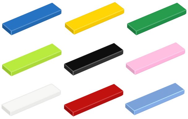 LEGO® Tile 2x2 blauw|LEGO® Tile 2x2 limoengroen|