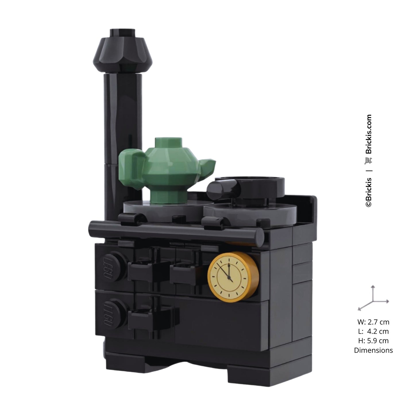 Custom LEGO Vintage Kitchen Stove in traditional British style, designed for minifigure-scale display.