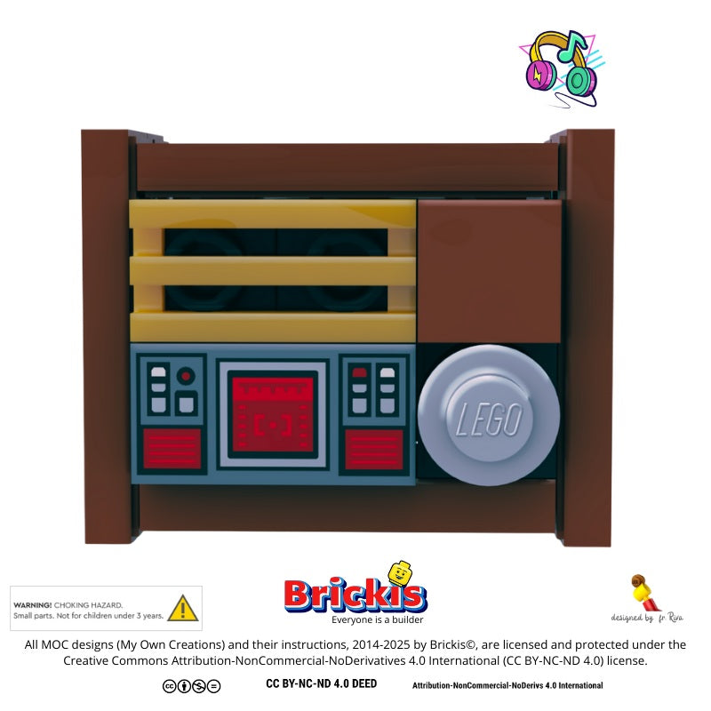 
                  
                    LEGO Mini Retro Radio MOC Vintage 1940s–70s design with wooden style, golden speakers, and tuning dials. Perfect for retro LEGO builds and music lovers
                  
                