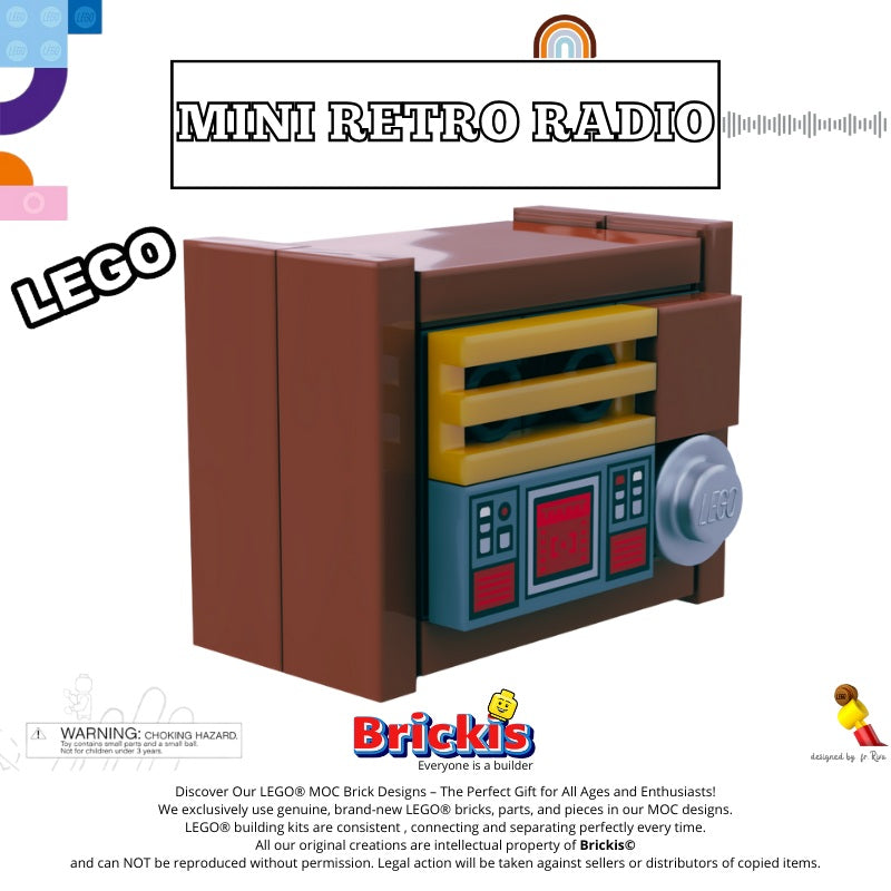 
                  
                    LEGO Mini Retro Radio MOC by Brickis, a tiny masterpiece with wooden-style design, perfect for minifigure dance parties
                  
                