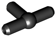 LEGO® Zwart Pneumatisch T-stuk 4697b