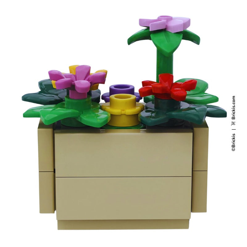 
                  
                    Mini LEGO brick-built planter with multicolor flowers and leafy greens – ideal for LEGO and nature lovers
                  
                